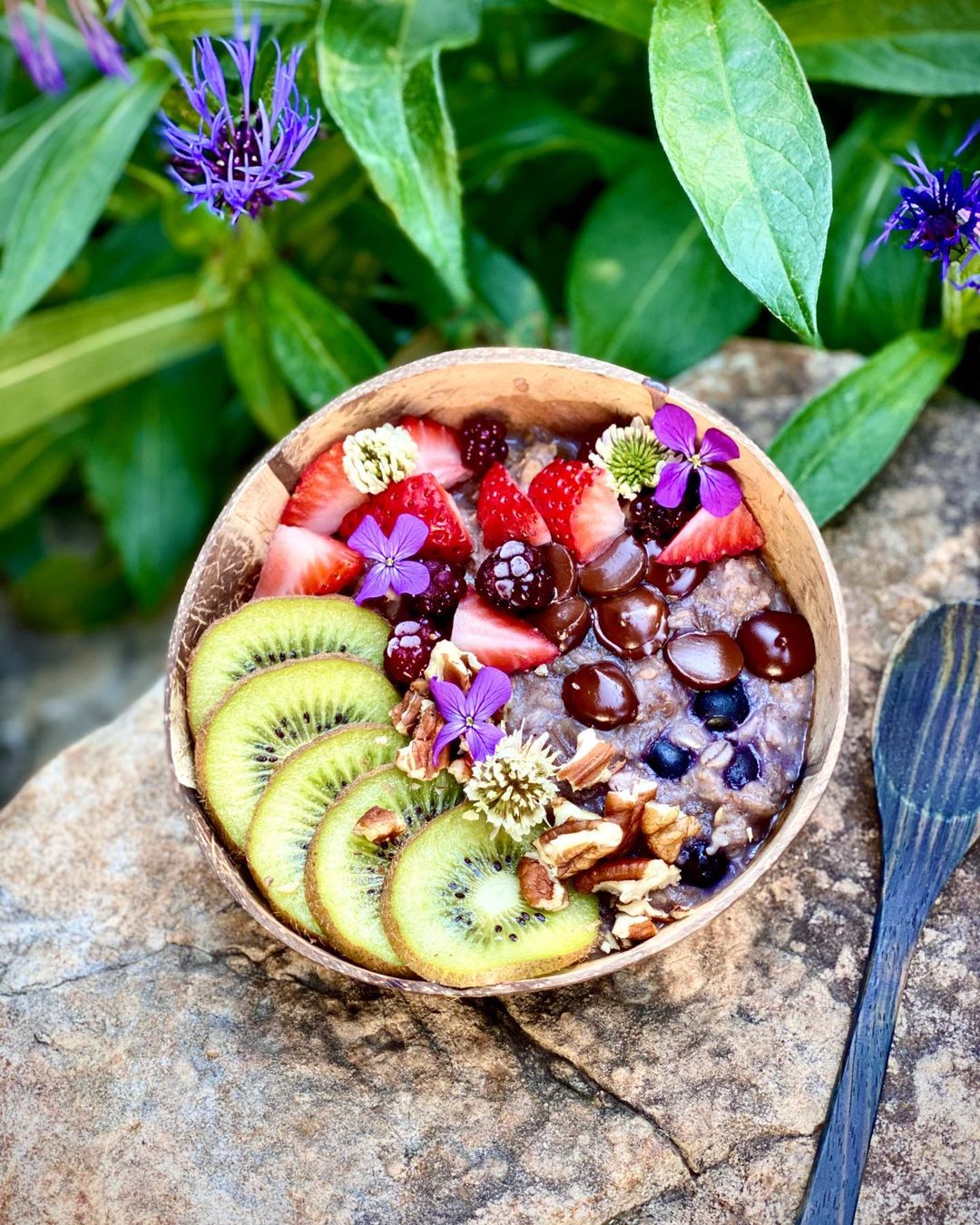 Vegan Oatmeal Breakfast Bowl with Fruits