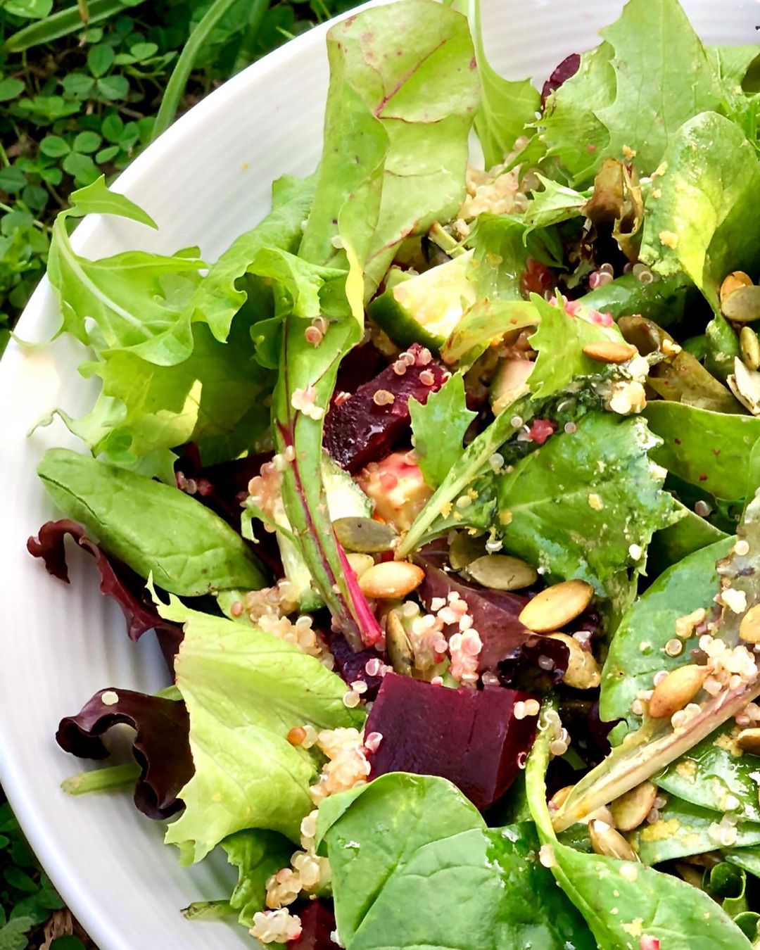 Spinach and Beet Salad with Couscous