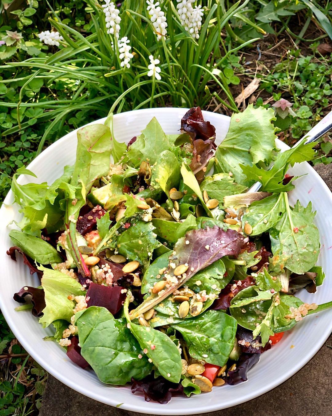 Spinach and Beet Salad with Couscous