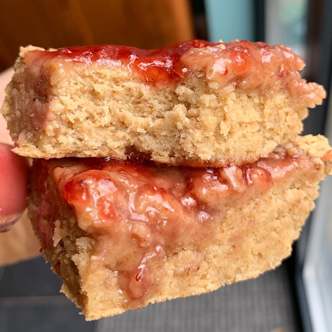Vegan High Protein Peanut Butter and Jelly Bars