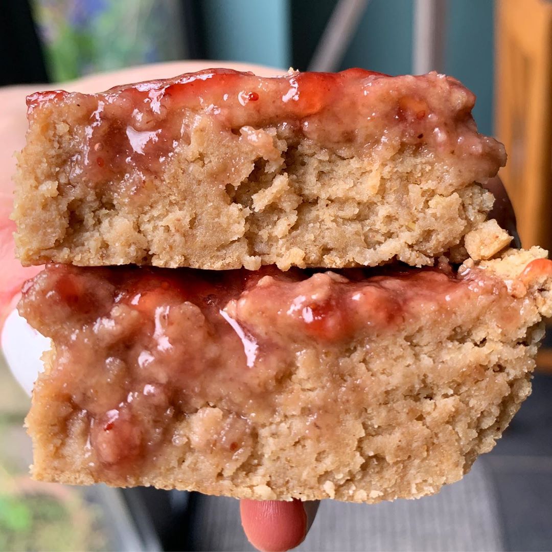 Vegan High Protein Peanut Butter and Jelly Bars
