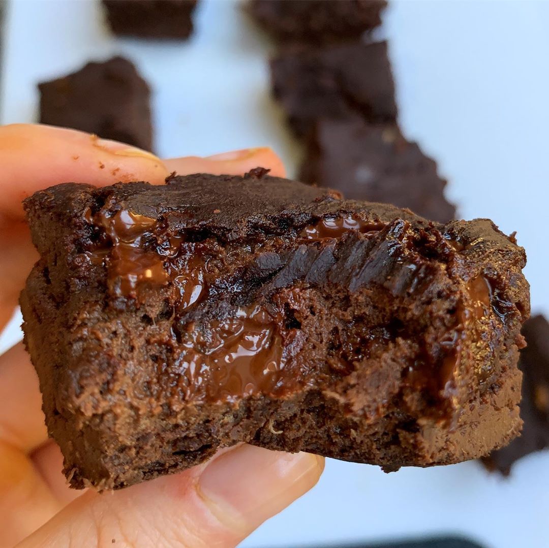 Vegan Mocha Protein Brownies with Bananas and Cacao