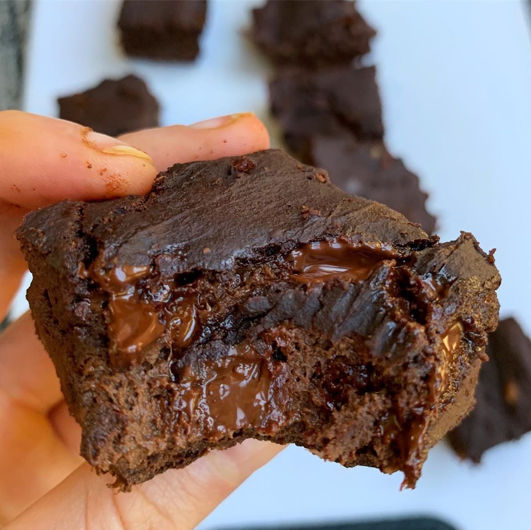 Vegan Mocha Protein Brownies with Bananas and Cacao