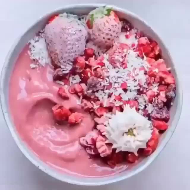 Healthy Pink Smoothie with Berries and Chia Seeds