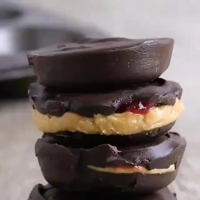 Chocolate Peanut Butter and Raspberry Jam Cups