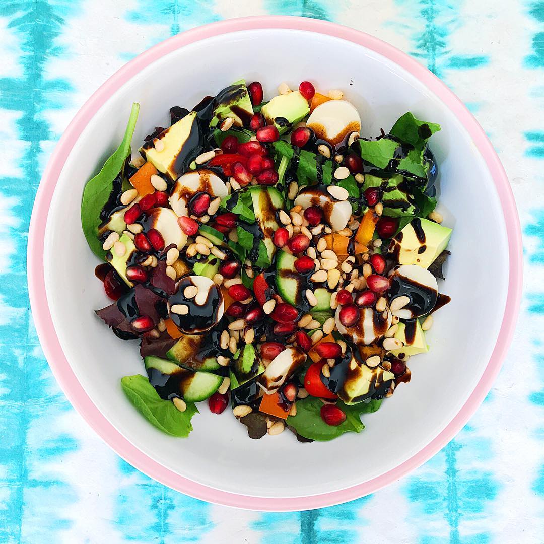 Refreshing Vegan Summer Salad with Fruits and Nuts