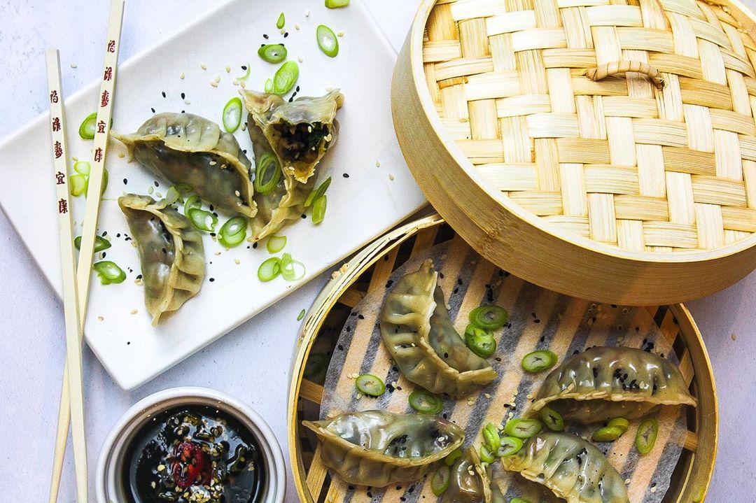 Steamed Spinach and Mushroom Dumplings