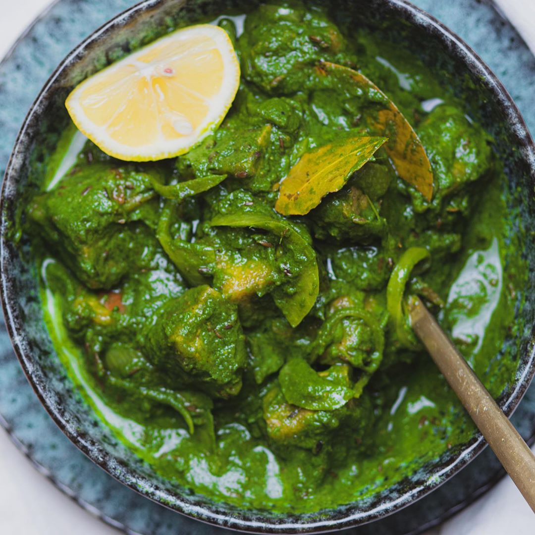 Crispy Spinach Tofu with Indian Spices