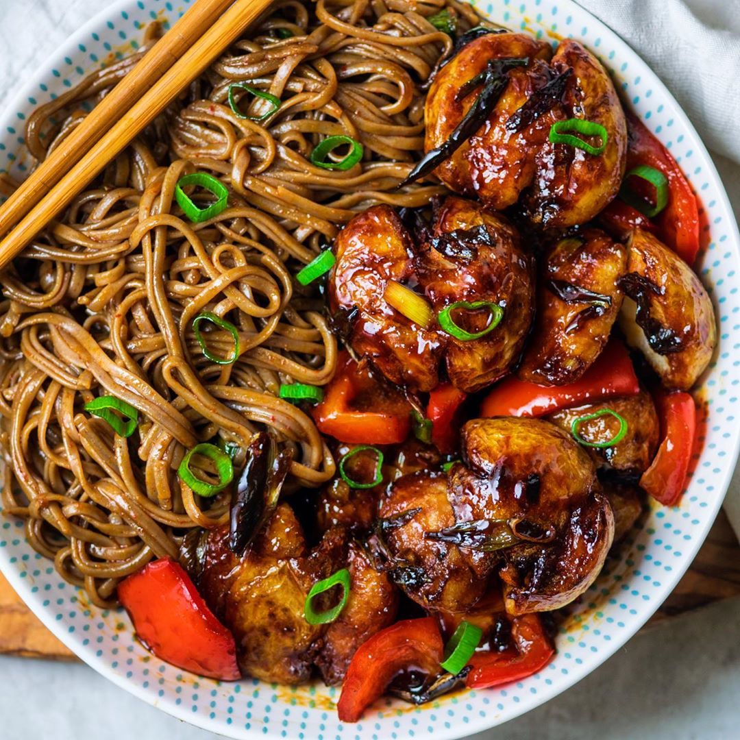 Crispy Fried Hoisin Potatoes with Silky Spicy noodles