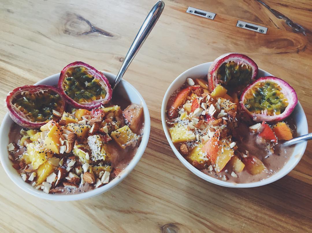 Vegan Smoothie Bowl with Banana, Berries, and Nuts