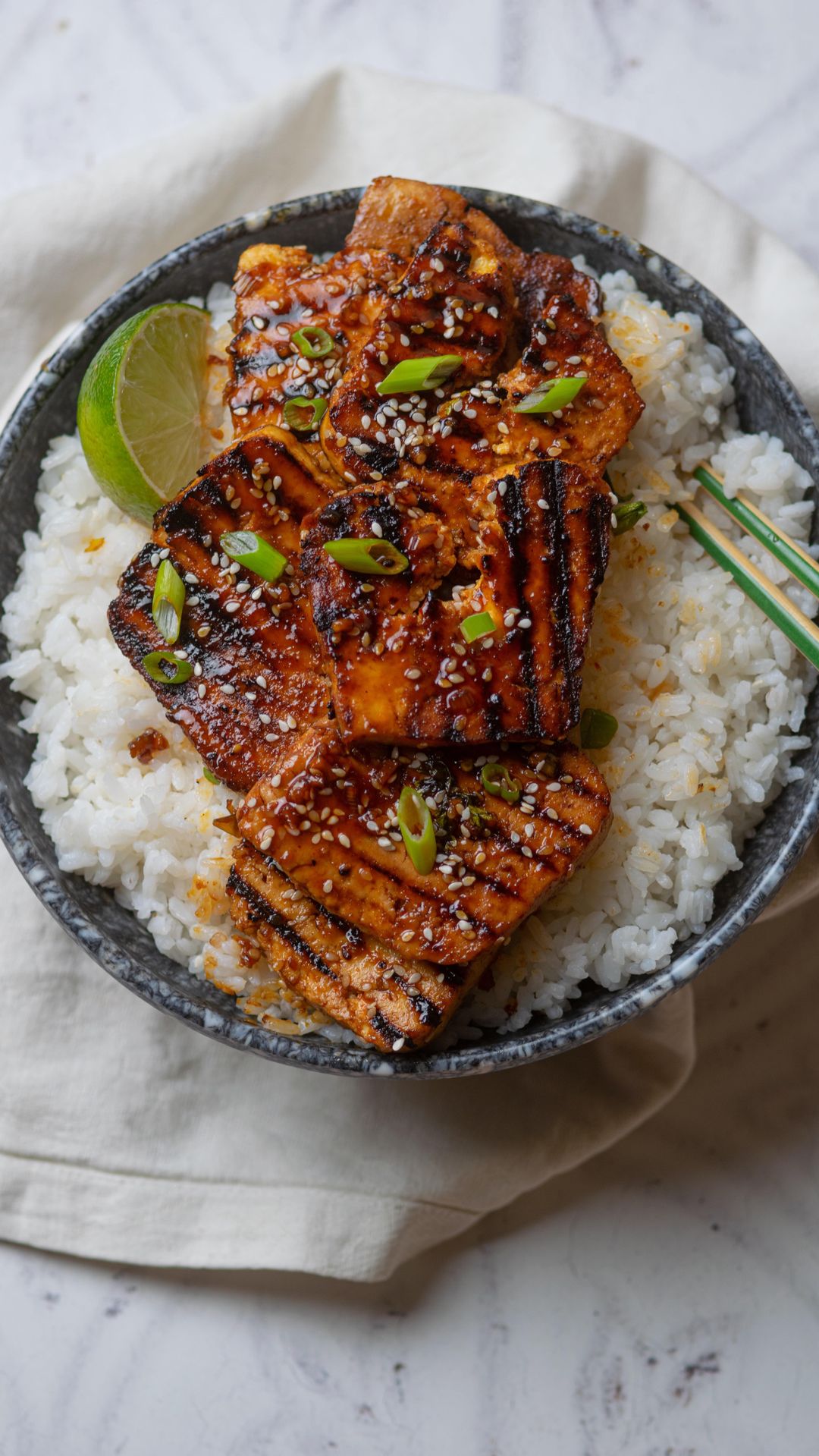 Barbecued Tofu with Spicy Pineapple Sauce
