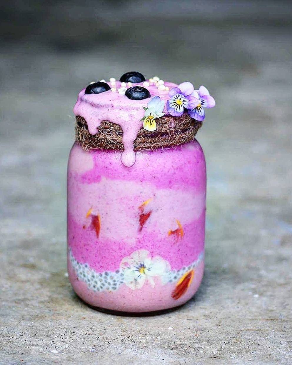 Layered Fruit Smoothie with Chia Pudding
