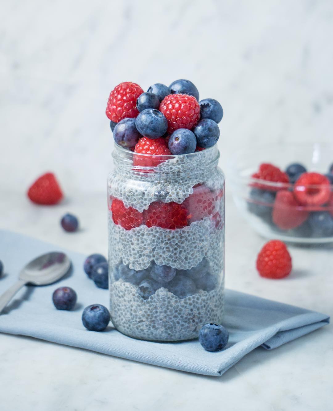 Chia Pudding with Berries and Maple Syrup