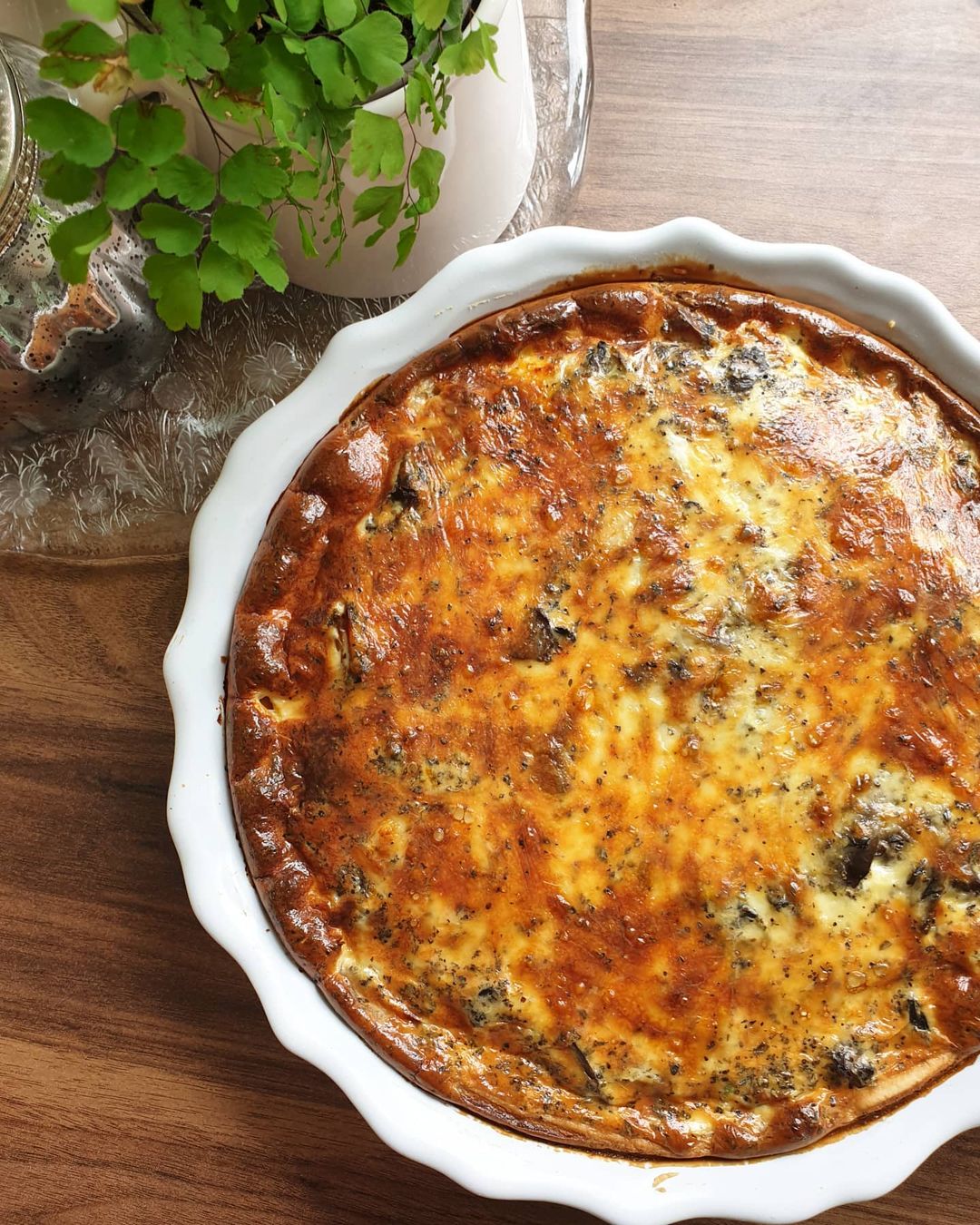 Vegetable Quiche with Butternut Squash and Mushrooms