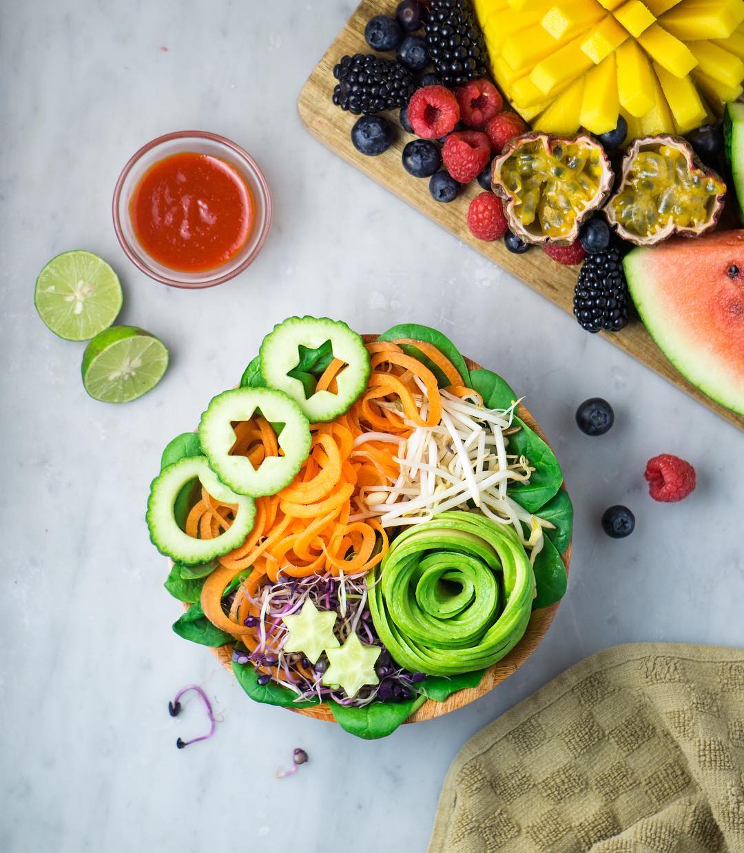 Accidental Buddha Bowls with Raw Vegetables