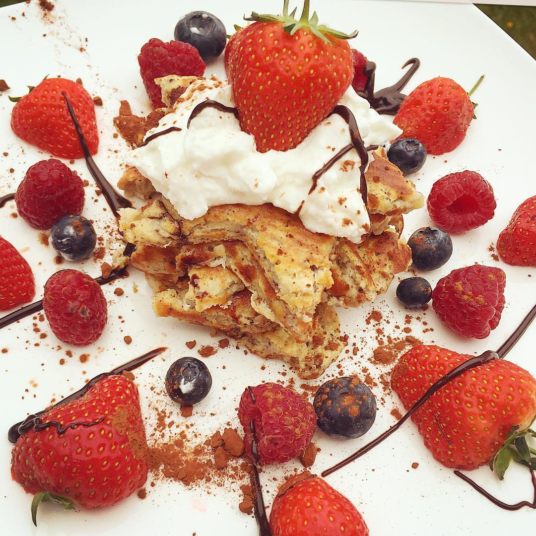 Messy Star Protein Pancake Stack