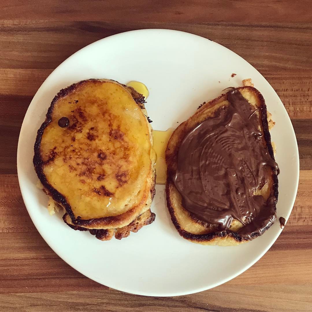 Vegan Pancakes with Maple and Golden Syrup Toppings