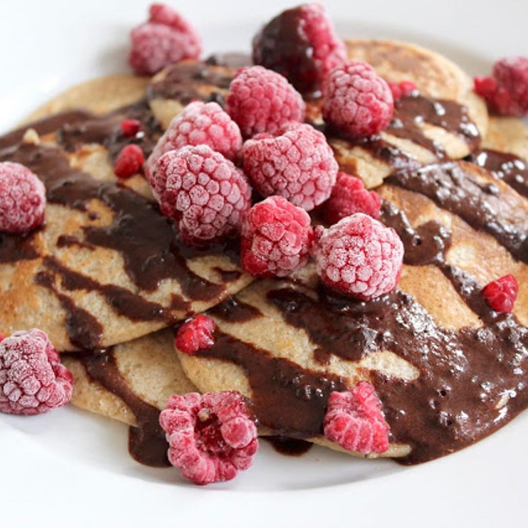Vegan Pancakes with Chocolate Sauce