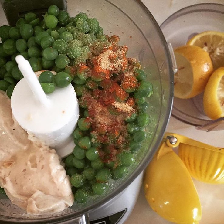 Easy Pea Hummus with Avocado and Tahini