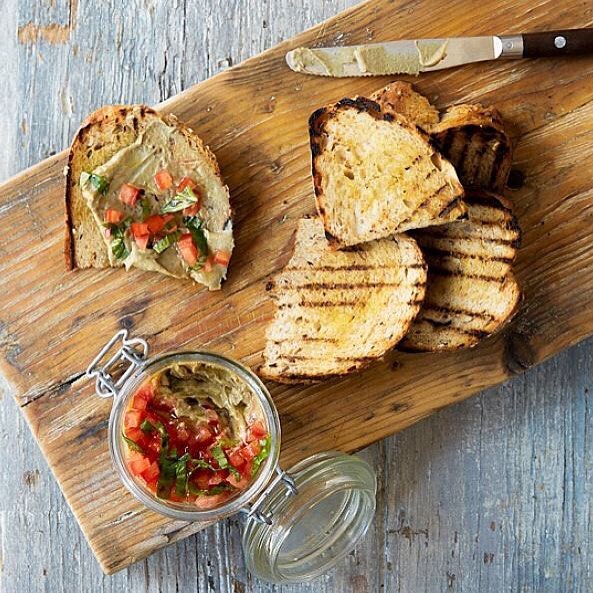 Puy Lentil Pate with Tomato and Basil Topping