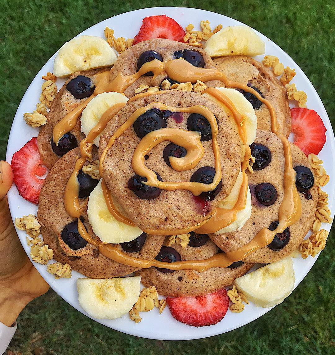 Easy Blueberry Protein Pancakes