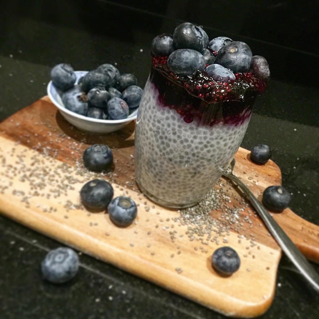Chia Seed Pudding with Blueberry Topping