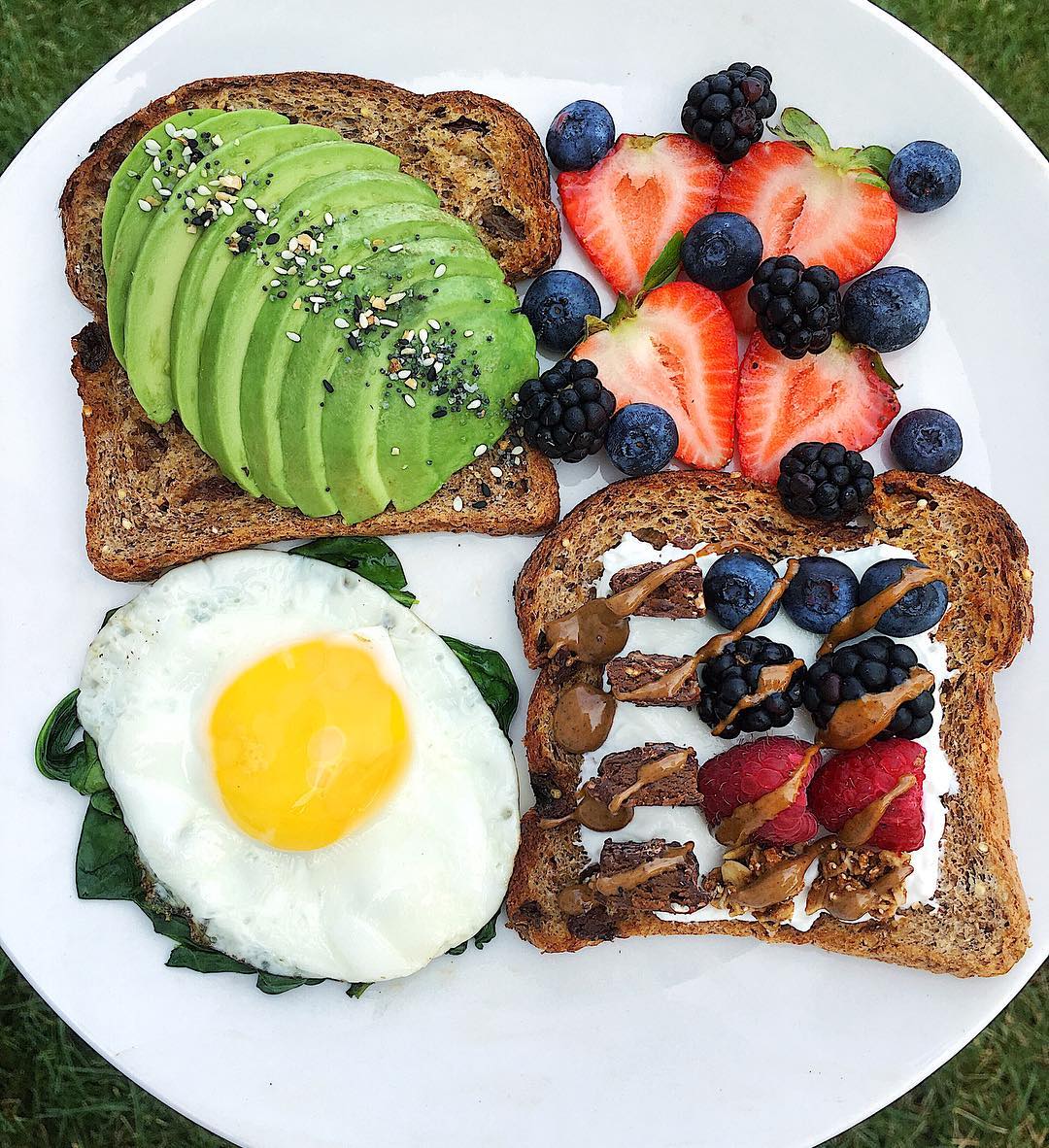 Carb Loaded Breakfast Spread with Sweet and Savory Toasts
