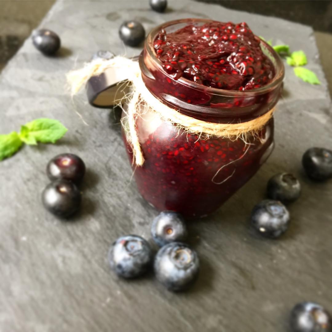 Easy Blueberry Chia Jam with Mint