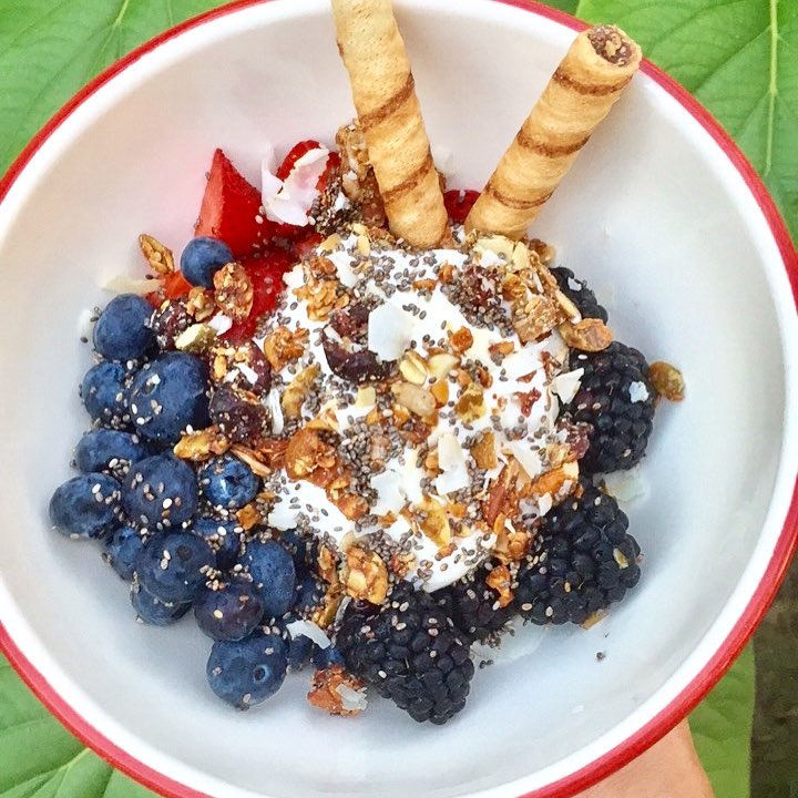 Sweet Fruit Bowl with Coconut Cream
