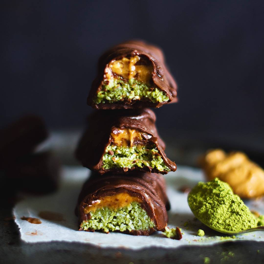 Matcha Nut Butter Chocolate Bars