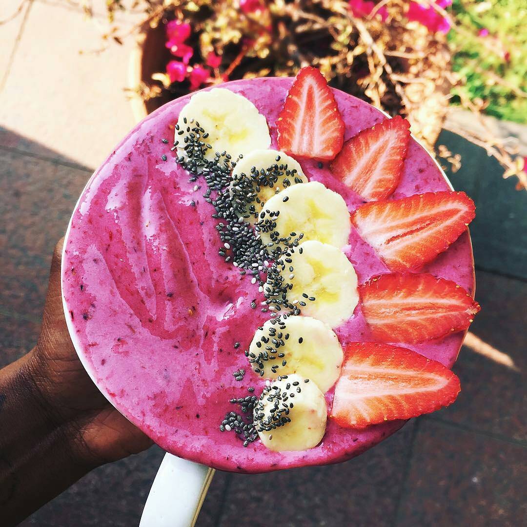 Colorful Frozen Fruit Smoothie Bowl