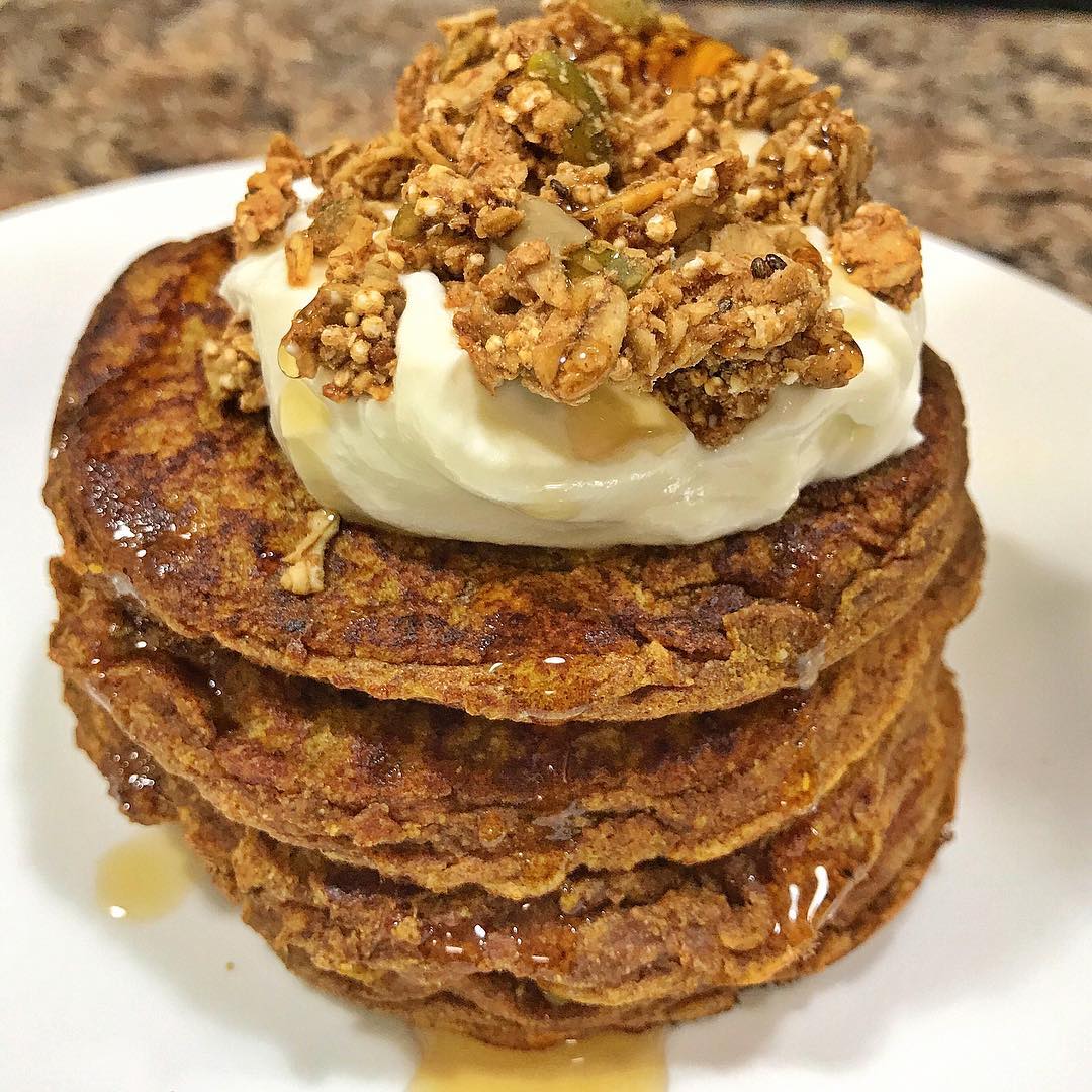 Pumpkin Cinnamon Pancakes with Toppings