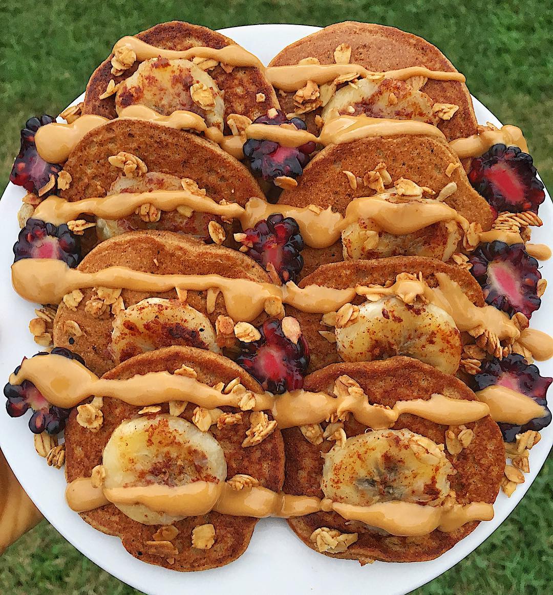 Pumpkin Collagen Pancakes with Caramelized Banana