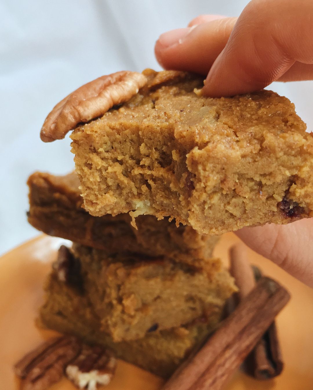 Vegan Oil-Free Gluten-Free Pumpkin Pie Blondies