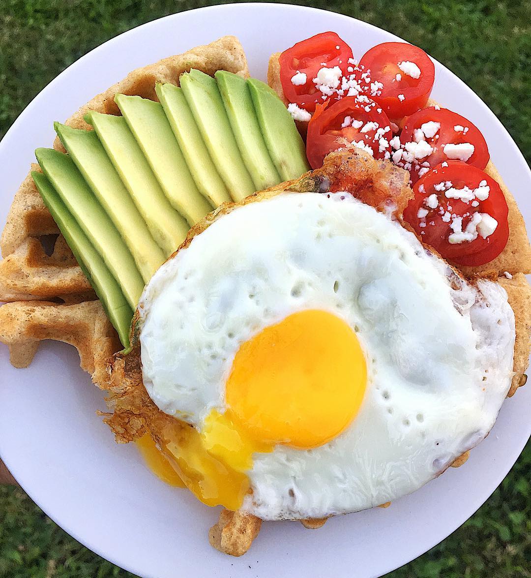Savory Waffle with Eggs and Avocado