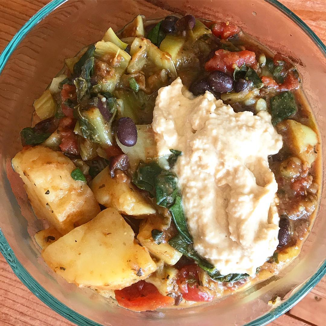 Vegan Fall Lunch with Beans and Vegetables