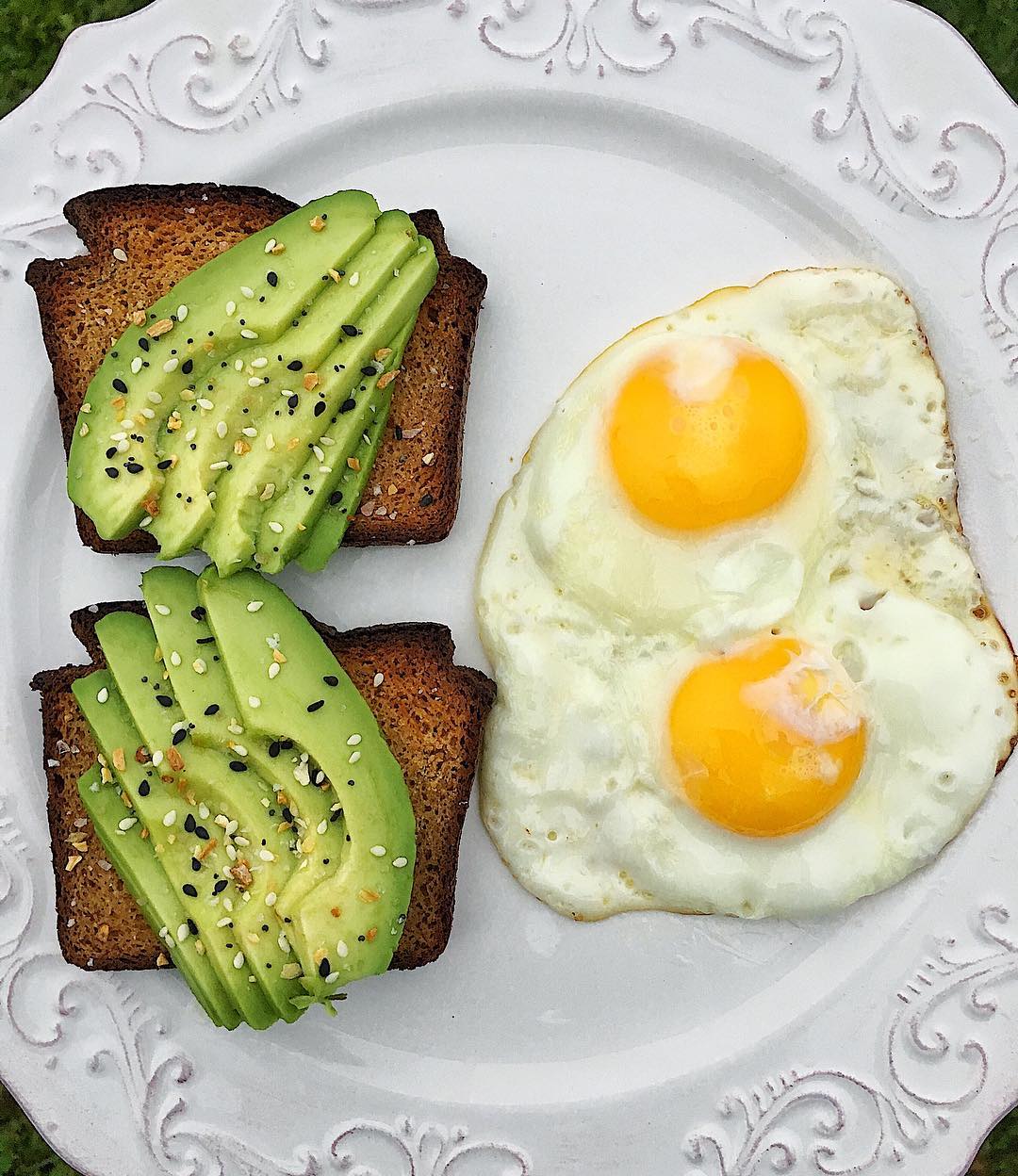 Classic Double Egg Avocado Toast Breakfast