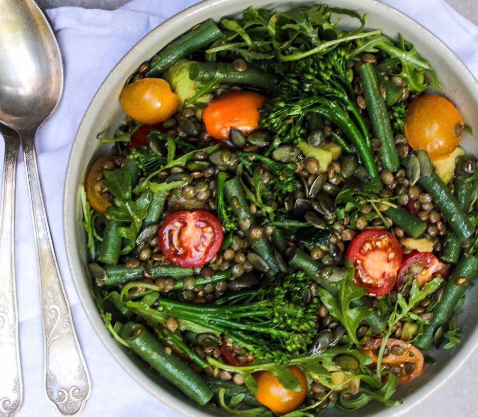 Puy Lentil Salad with Fresh Vegetables