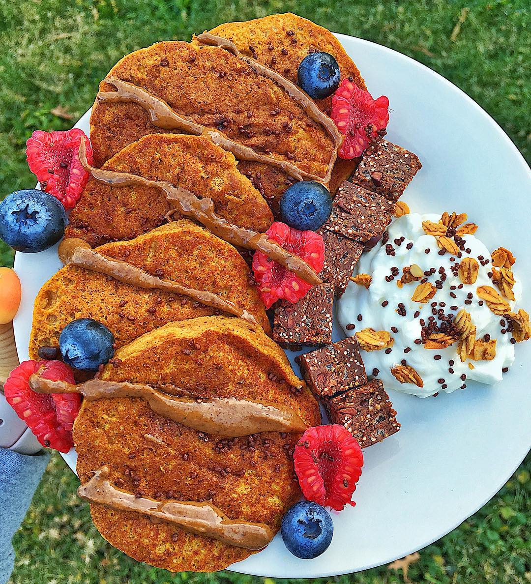 Chocolate Protein Breakfast Pancakes