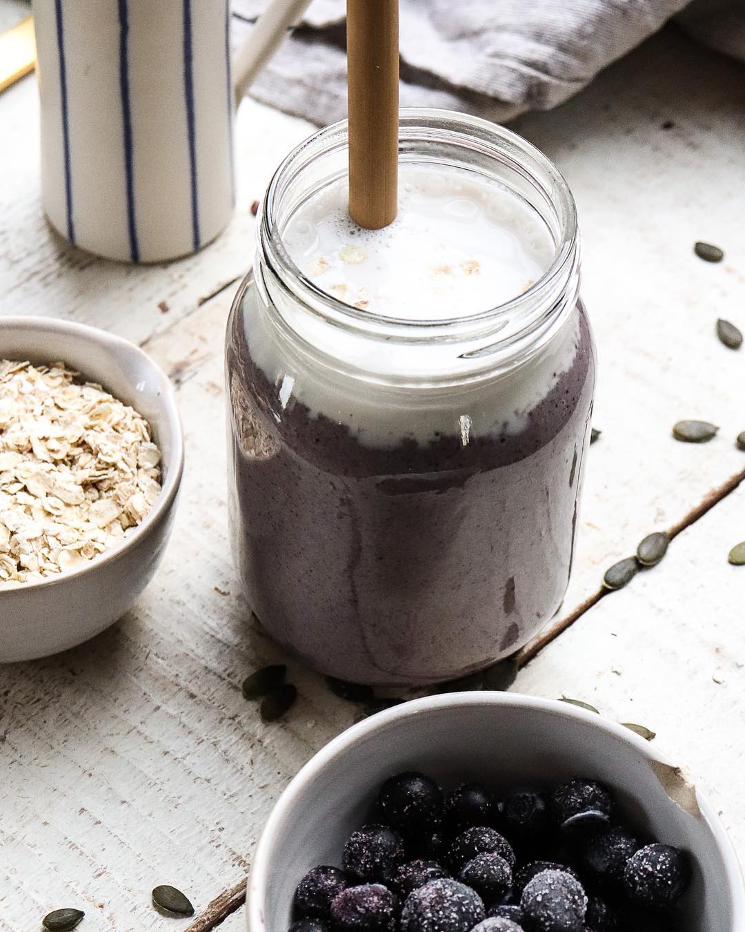Blueberry Oat Smoothie with Healthy Boosters