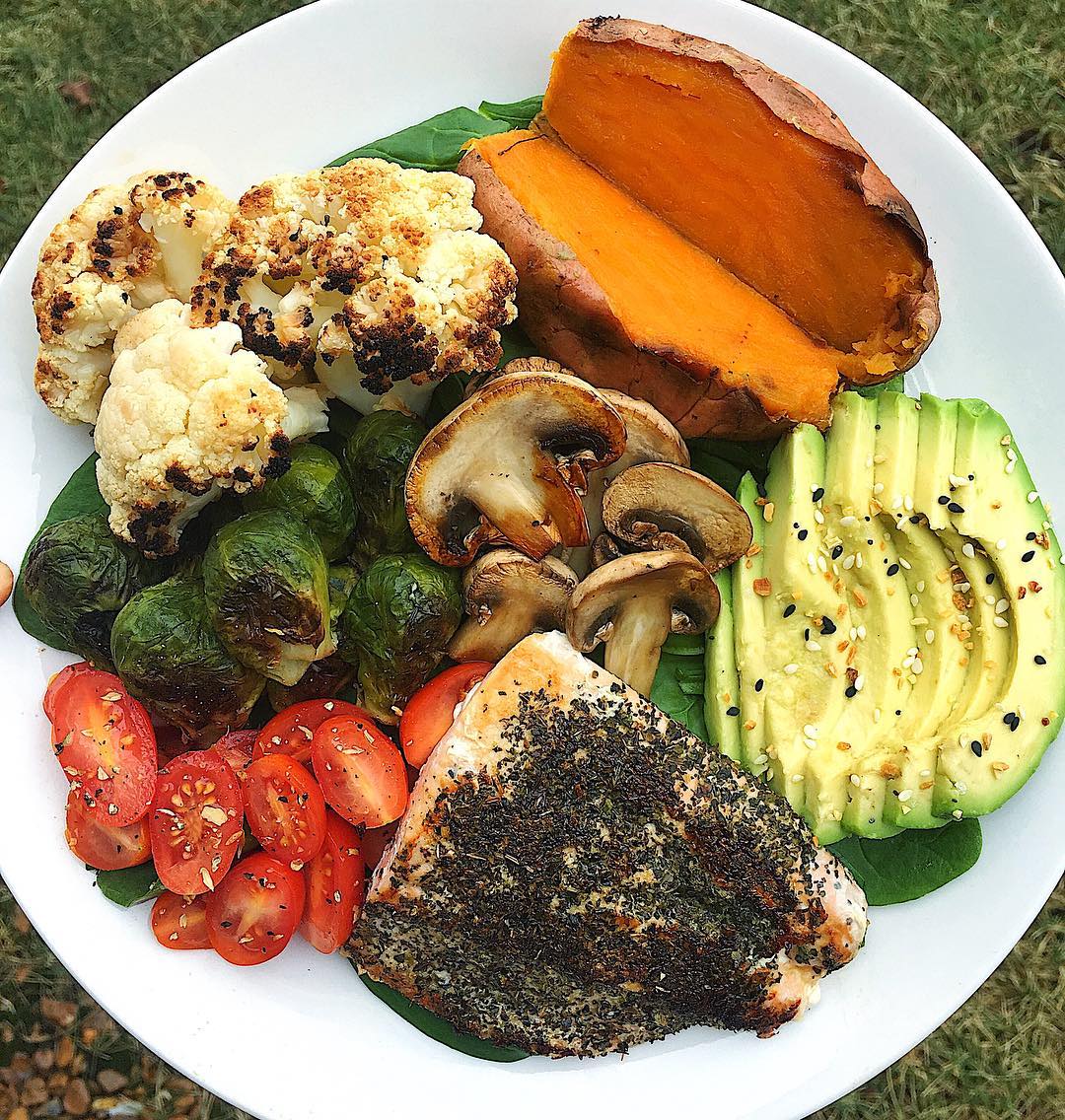Meal Prepped Salmon and Vegetables for Lunch