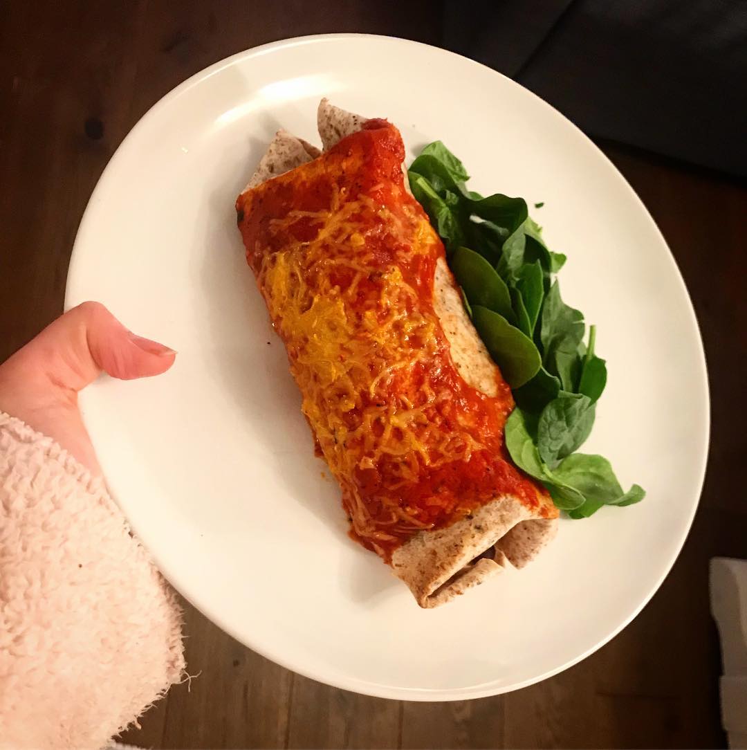 Vegan Bean Enchiladas with Tomato Sauce