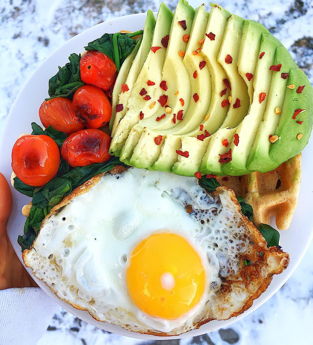 Savory Paleo Protein Waffle with Egg and Avocado
