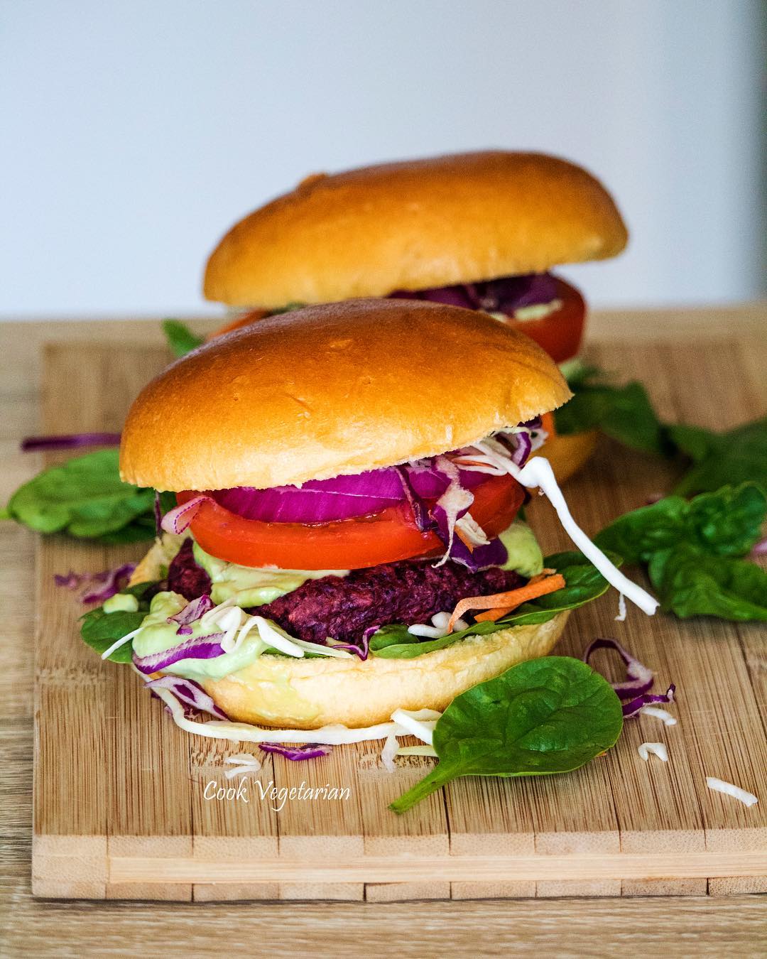 Vegan Burger with Beetroot Patties