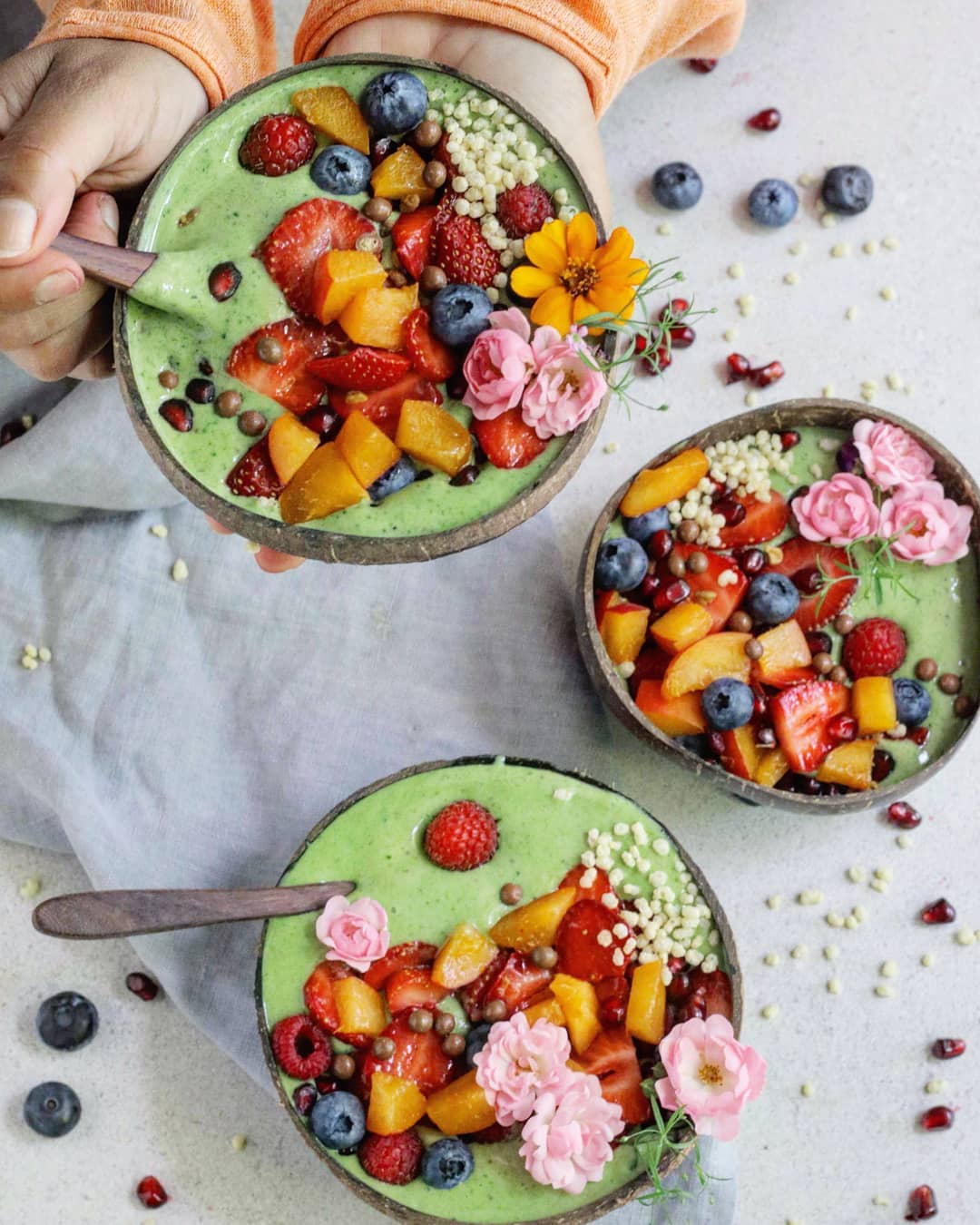 Matcha Nice Cream with Seasonal Fruits
