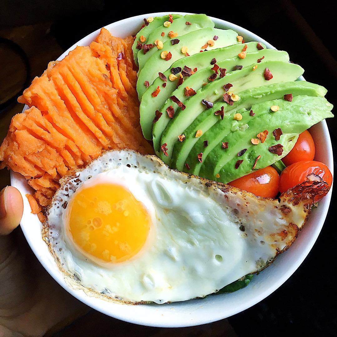 Savory Breakfast Bowl with Sweet Potato and Egg