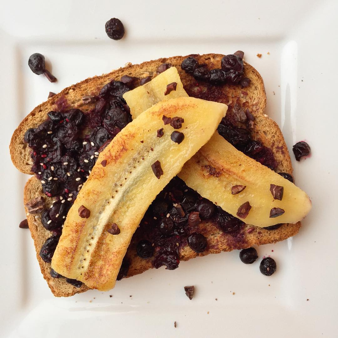 Blueberry Chia Compote with Sautéed Bananas