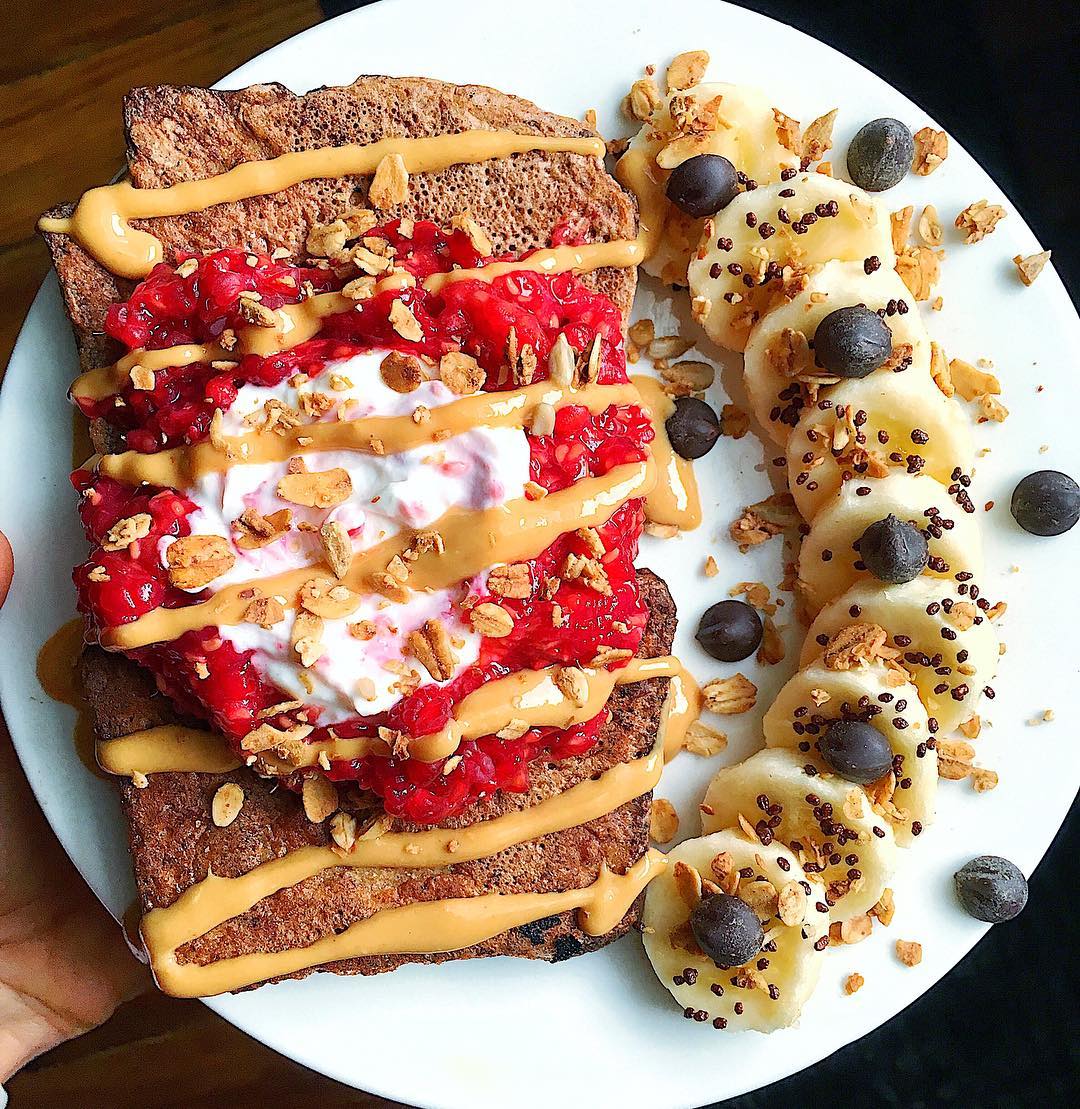 Messy Peanut Butter and Jelly French Toast