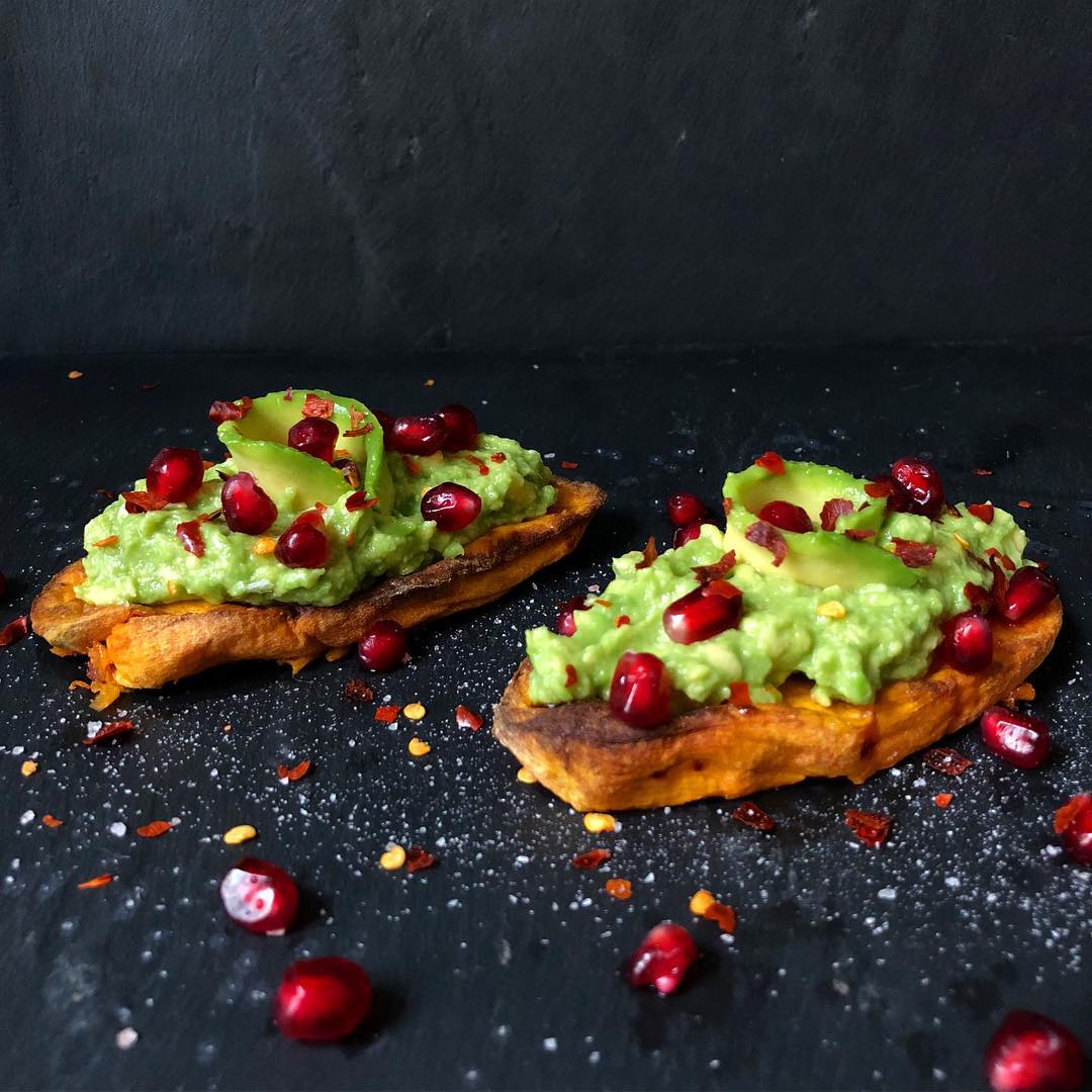 Sweet Potato Toast with Avocado Smash and Chilli