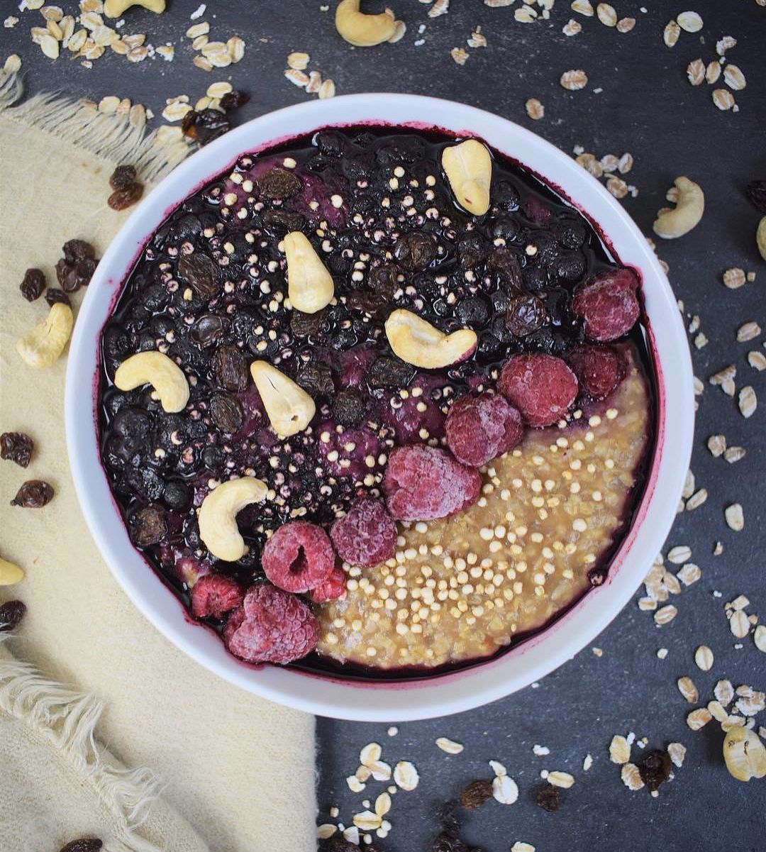 Vegan Blueberry Nicecream Breakfast